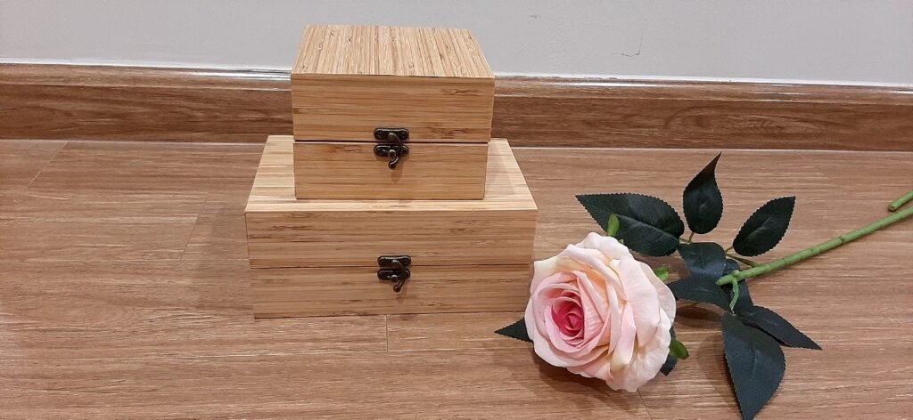 Bamboo box with a latch
