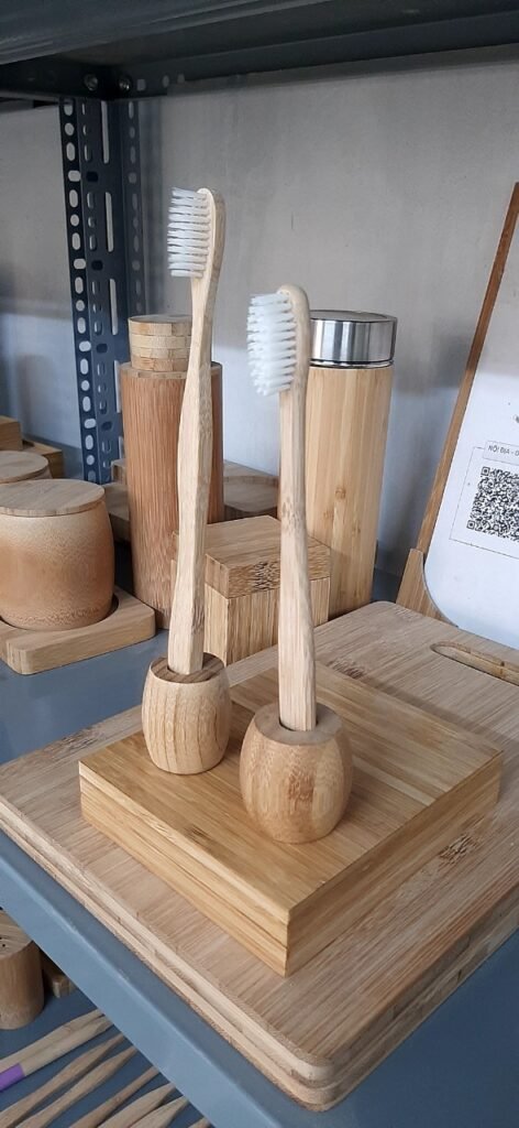 Bamboo brush holder