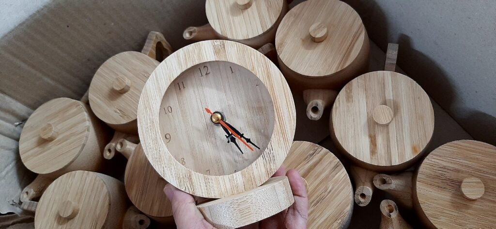 Bamboo table clock