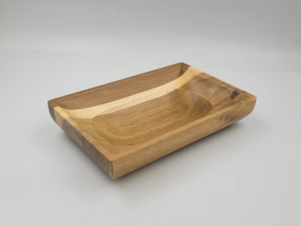 Rectangular acacia wooden plate 20x13x4cm